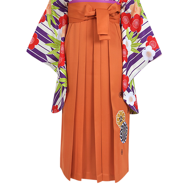 P142-L 橙×菊　刺繍